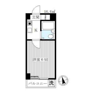 1K 間取り図