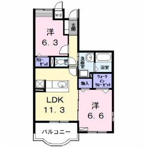 2LDK 間取り図