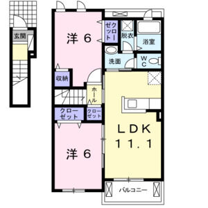 2LDK 間取り図
