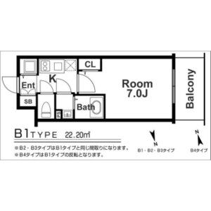 1K 間取り図