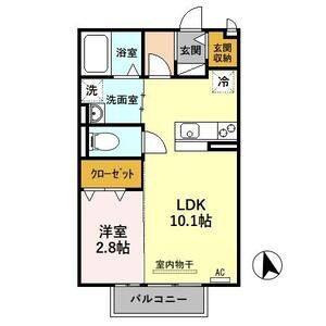 1LDK 間取り図