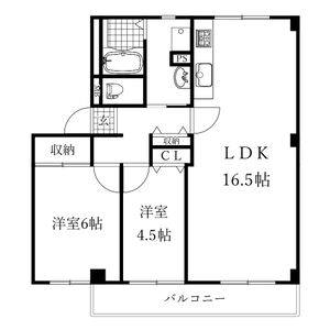 2LDK 間取り図