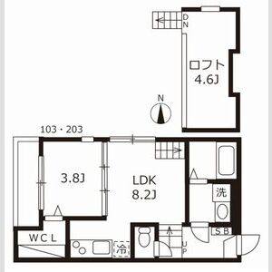 1LDK 間取り図