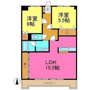 2LDK 間取り図