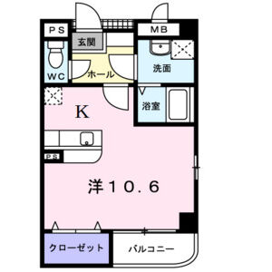 1K 間取り図