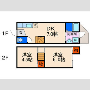 2DK 間取り図