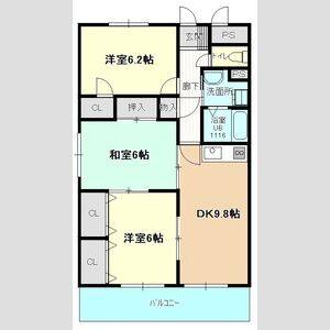 3DK 間取り図
