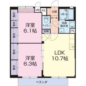 2LDK 間取り図