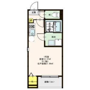 ワンルーム 間取り図