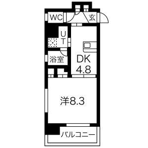 1DK 間取り図
