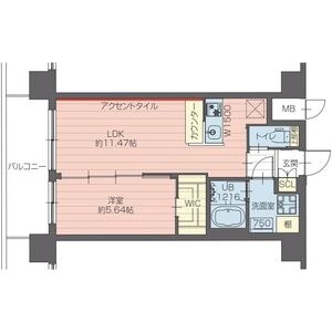 1LDK 間取り図