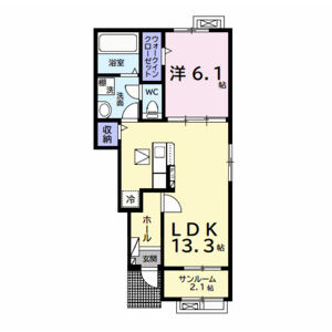 1LDK 間取り図