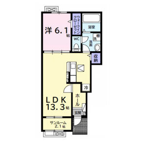 1LDK 間取り図