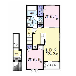 2LDK 間取り図