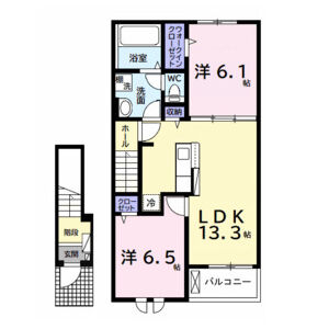 2LDK 間取り図