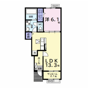 1LDK 間取り図