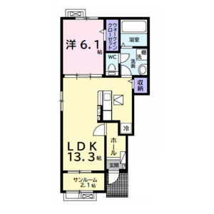 1LDK 間取り図