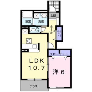 1LDK 間取り図