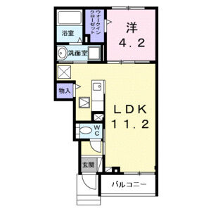 1LDK 間取り図
