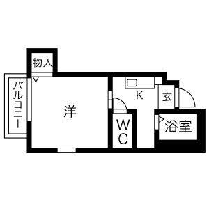 1K 間取り図