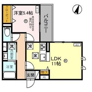 1LDK 間取り図