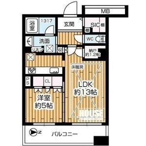 1LDK 間取り図