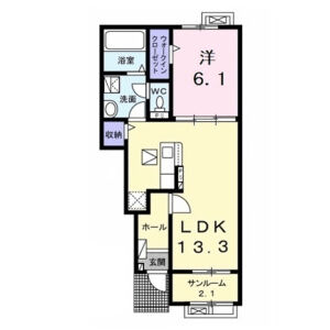 1LDK 間取り図