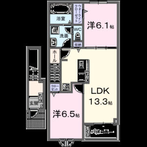 2LDK 間取り図