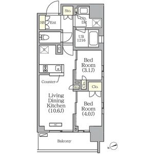 2LDK 間取り図