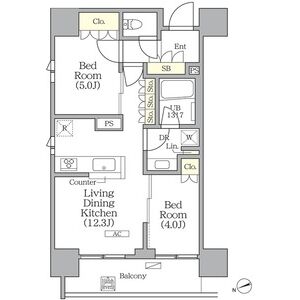 2LDK 間取り図