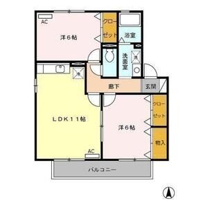 2LDK 間取り図