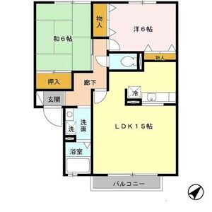 2LDK 間取り図