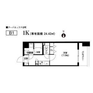 1K 間取り図