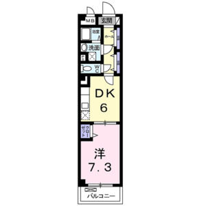 1DK 間取り図