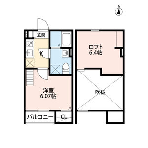 1K 間取り図