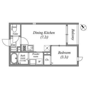 1DK 間取り図