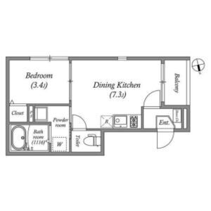 1DK 間取り図