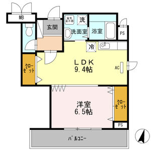 1LDK 間取り図