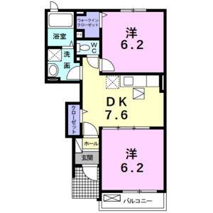 2DK 間取り図