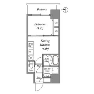 1DK 間取り図