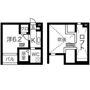 1K 間取り図
