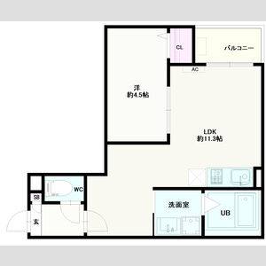 1LDK 間取り図