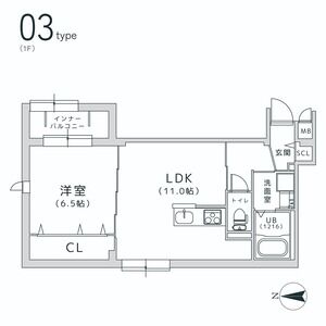 1LDK 間取り図
