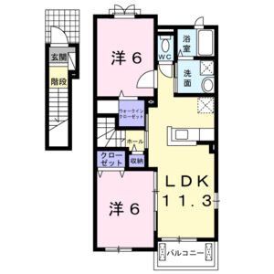 2LDK 間取り図