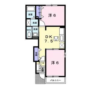 2DK 間取り図