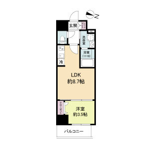 1LDK 間取り図