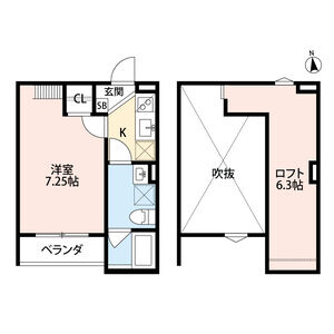 1K 間取り図