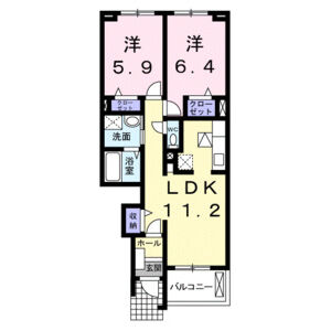2LDK 間取り図