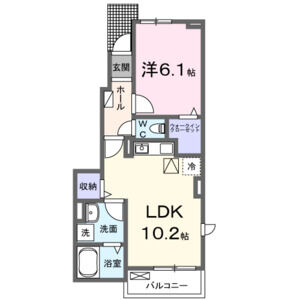1LDK 間取り図