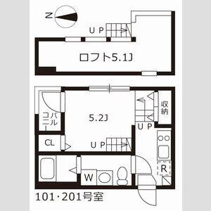 1K 間取り図